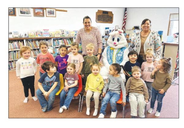 Easter Bunny visits the library in Timber Lake