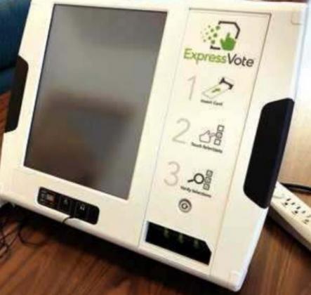 Dewey County voters who show up at the polls on November 3 will have a choice of voting on a paper ballot or the screen of the Express Vote machine, which prints out a paper ballot.