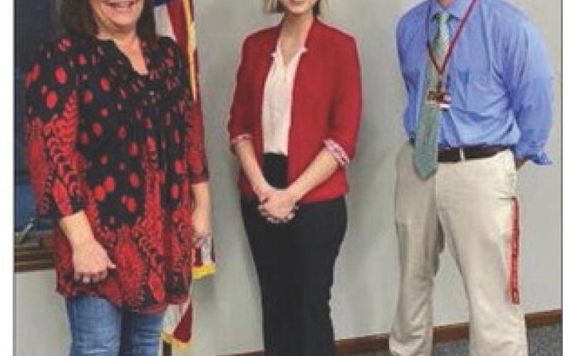 The Westview School District in Goshen, IN, has announced the hiring of Kendra Sandquist as its new Director of Finance. Sandquist, of McLaughlin, brings 11 years of school business experience to the district and was one of nine candidates for the position. Pictured are (l-r) Westview School Board member Carrie Schrock, Sandquist, and Westview Supt. Randy Miller. Courtesy Photo