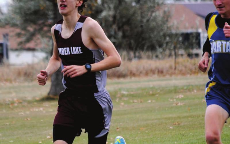 Timber Lake junior Ian Beyer won the Region 4B cross country title Oct. 14 in Gettysburg and qualified for the state meet Oct. 24 in Rapid City. Photo by Mary Farlee