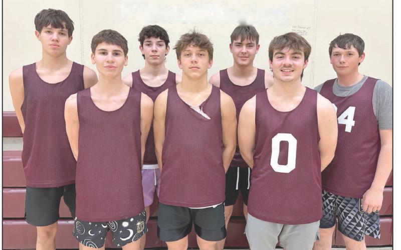 Seven returning letterwinners are expected to lead the Timber Lake Panthers this season. Most of the group has been playing together since Junior High and includes two all-conference selections from last season. Front 1-r: Braden Lawrence, Broc Bauer and Treyden Beer; Back: Jackson Bigger, Pete Maher, Kanton Hunt and Ranee Martin. Topic Photo/Kathy Nelson