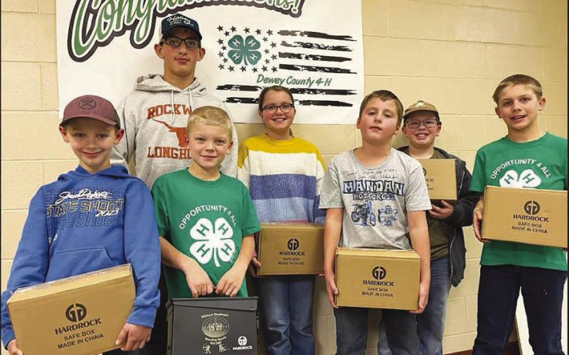 Shooting Sports. Members qualified and competed at State Shooting Sports the end of April. Front Row (L-R) Gus Anderson, Elijah Zeug, Max Biegler, and Isaac Zeug; Back Row (L-R) Levi Berndt, Maya Biegler, and Garrett Nilson. Not pictured: Stella Nilson.