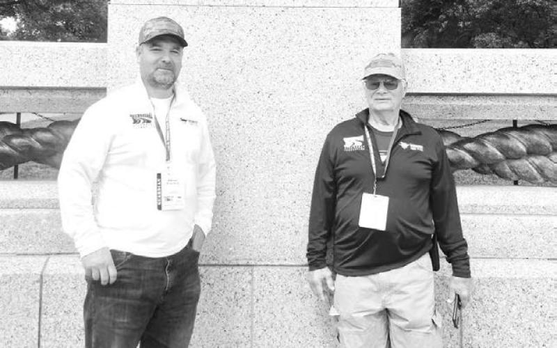 Adrian Winterberg (left) and Carl Winterberg (right) at the World War II memorial