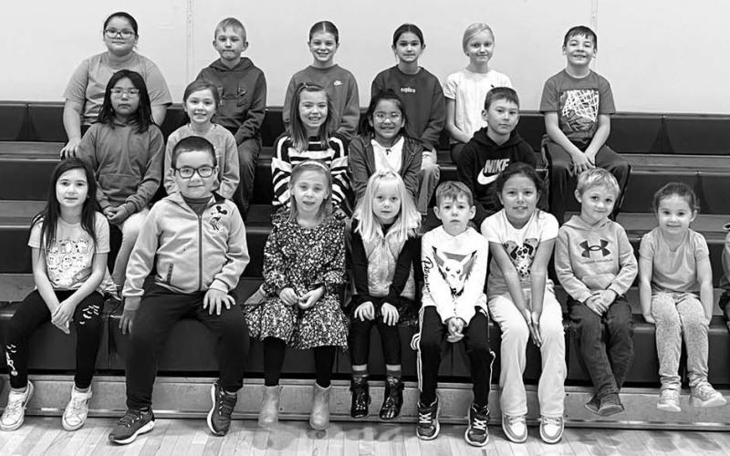 FRONT (L-R): Ramzi Veit, Blake Booth, Ryker Bridges, Remi Aberle, Josie Truax, Cade Linderman, Kinzley Bad Warrior, Emmett Sandquist, Mayzee Martin, Rhett Bridges; 2ND ROW (L-R): Olivia Garter, Joey Kraft, Brie Parker, Meisha Agaard, Brock Locken, 3RD ROW (L-R): Chloe Spafford, Shane Locken, Raelyn Quaschnick, Ada O’Leary, Kendyl Gill, Stetson Schweitzer; Not pictured: Payson Dupris, Blake LeBeau, Bexley Dupris.