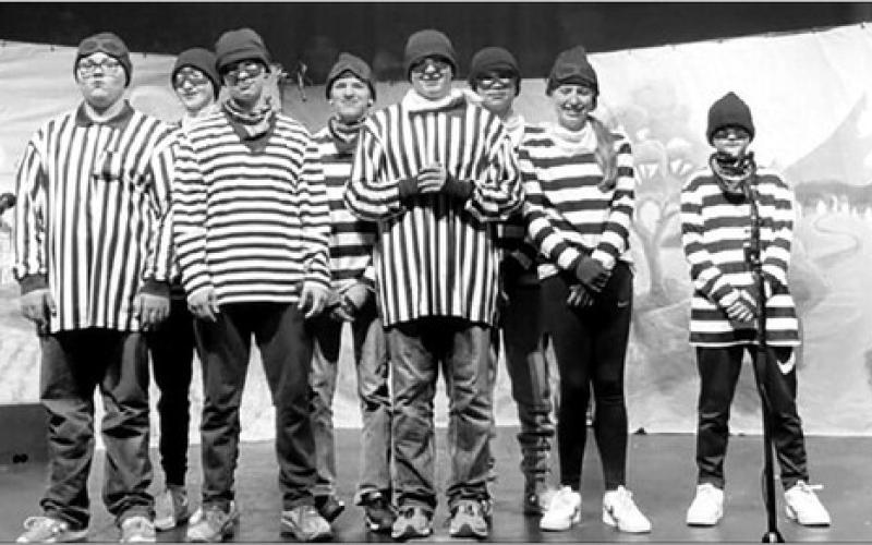 The Robbers. L-R: Cooper Goldade, Landon Bieber, Xander Keller, Preston Maciejewski, Mason Bickel, Daren Bruguier, Kamee Mareska, Blake Lei.