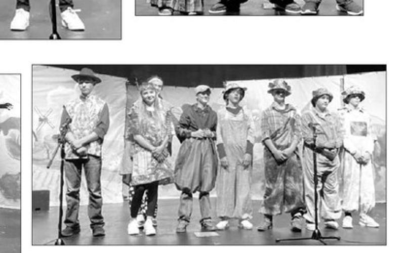 The Farm Animals. L-R: Devon Keller, Ella Handeland, Karla Scholtz (IN BACK), Taggen Paxton, Broc Bauer, Chandler Winterberg, Rance Gross, Pete Maher