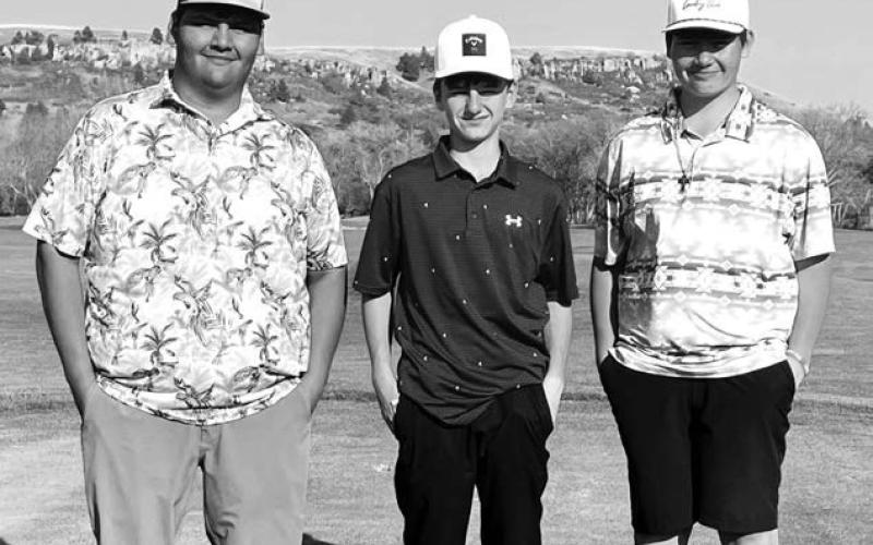 Returning letterwinners for the Timber Lake Panther golf team are (l-r) Hayden Thompson, Kruz Lindskov,and Hadley Thompson. The Thompson brothers were both state tournament qualifiers last season.