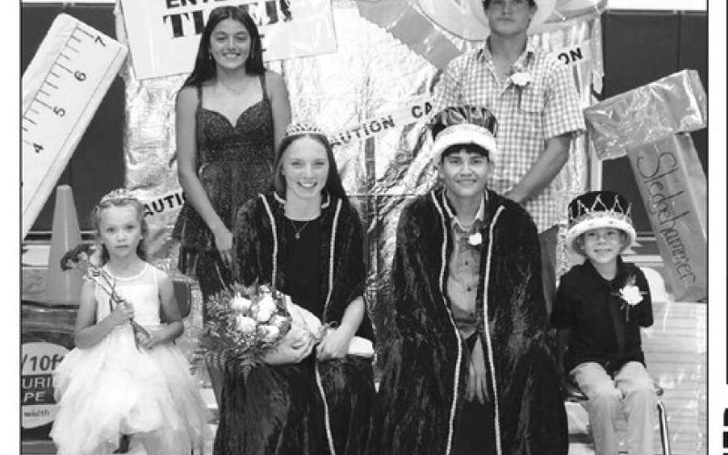 The 2023 Dupree High School Homecoming Royalty includes (front, l-r) Princess Logen Albertson-Birkeland, Queen Taylee Jewett, King Elijah Brewer, and Prince Hendrix Emery. In the back row (l-r) are First runner-up to the Queen - Kamari Jensen and first runner-up to the King - Bobby Brewer. Photo by Patty Peacock