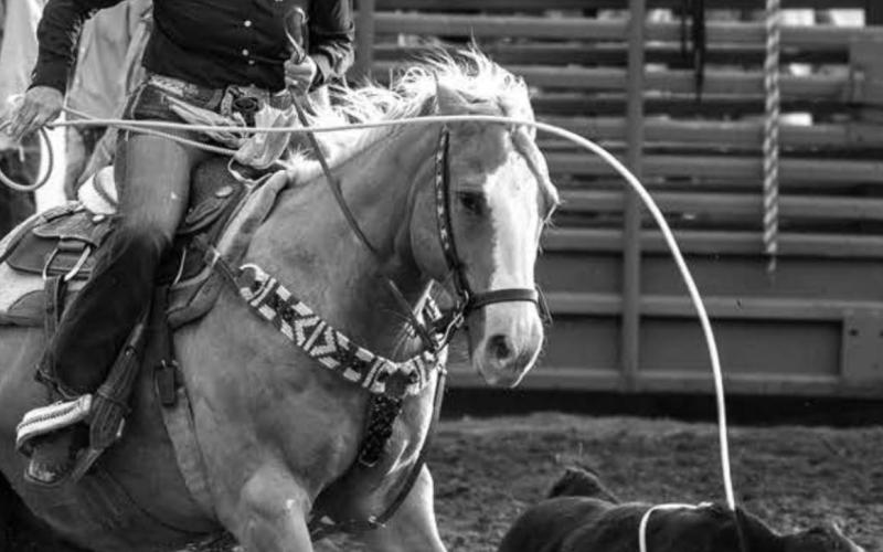 Laura Hunt, Ridgeview, won some day money in the ladies breakaway roping on Saturday.