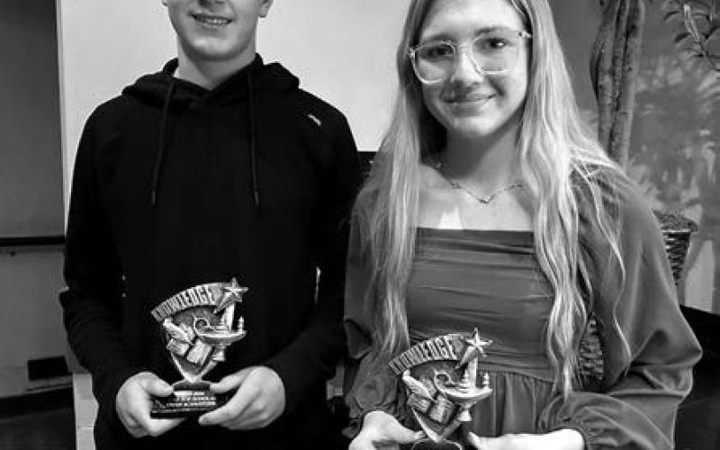 Freshman Top Scholars Owen Schweitzer and Addison Lindskov
