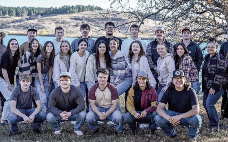 Front, l-r: Eddie Keller, Gabe Keller, Tucker Winterberg, Matthew Bowlby, Devon Swift Hawk; Middle: Kiya Mowrer, Meredith Maciejewski, Natalie Lawrence, Peyton Keller, Joie LeBeau, Kessa Bigger, Jasmine Nash, Lola Hornick, Jordan Jones, Mckenzi Vomacka, Molly Miller, Brelan Maher; Back: Riley Montgomery, Cole Ducheneaux, Landon Lemburg, Dante Gutierrez, Preston Bagola, Gavin Farlee, Carsen Schrempp, Treyton Du Preez, Damien Salciedo.