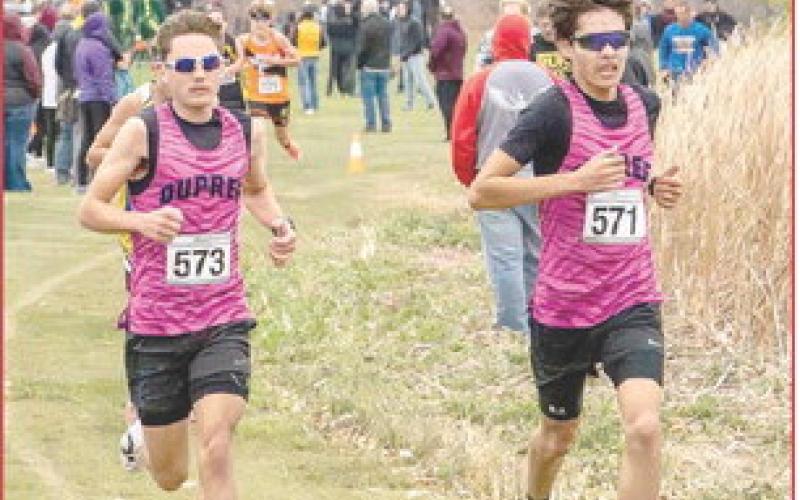 Spencer Olsen and Tayshaun Cudmore were medalists for the Dupree Tigers at the State Class B Cross Country Meet. Photo by Kathy Olsen