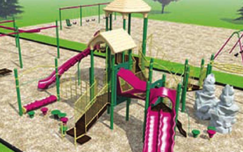 The layout of the new playground to be built south of the school.