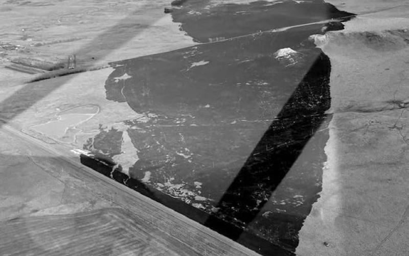 An aerial view of the Axle Fire shows the 300 acres that were burned along the Perkins County line. This photo was taken and submitted by local pilot Keith Dorsey.