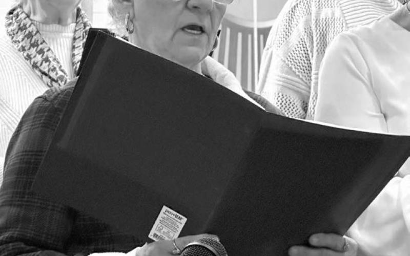 Ann Crance (FRONT) and Barb Gross (BACK) sang with the Holy Cross Choir.