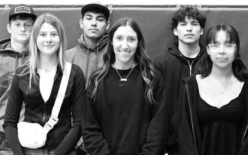 2025 Homecoming candidates at Dupree High School are (back row, l-r) Fletcher Birkeland, Braxton Schad and Dayson Kennedy; (front row, l-r) Macey McKenzie, Minda Woodward and Amerah Smith. A coronation ceremony is slated Tuesday, Sept. 30, at 2:15 p.m. The school has a full schedule of events planned for Homecoming Week Sept. 29-Oct. 3 with this year’s theme “DHS Homecoming - Expect Oscar Worthy Performances.” Photo by Patty Peacock