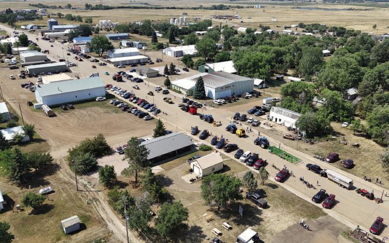 An image taken via drone of the Isabel parade on Main Street. By Roger Lawien