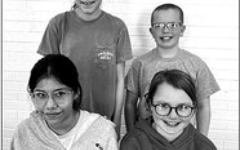 BELOW, SEVENTH GRADE. FRONT(L-R): Preston Maciejewski and Devon Keller (winners); Demetrius Sanchez-Gonzalez (alternate).