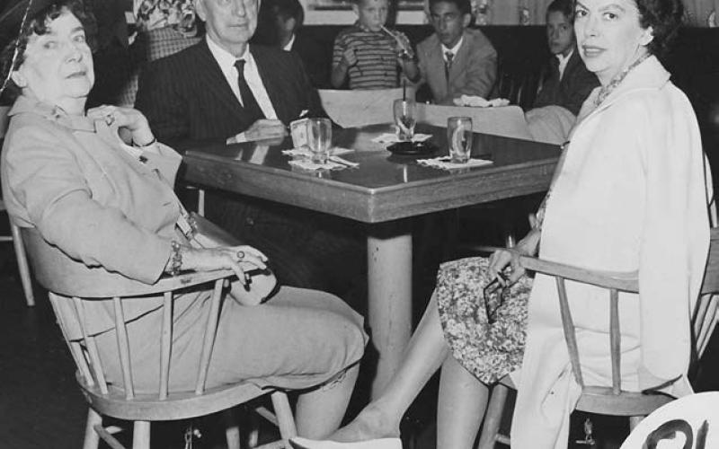 Elizabeth Sudmeier (right) with her parents, Jo and Ben Sudmeier, aboard the USS Constitution in the late 1950s. Her parents didn’t know about her 25 years of undercover work until a short time before she died in 1989.