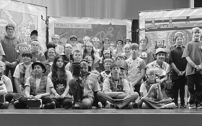The Dakota Players, an outreach program of the Black Hills Playhouse, visited Timber Lake Middle School last week to assist students in presenting The Superhero Show. The presentation involved nearly 80 students serving as actors, assistant directors and more. Associated with the University of South Dakota College of Fine Arts, the Black Hills Playhouse takes engaging and innovative arts programs to schools and communities across South Dakota.
