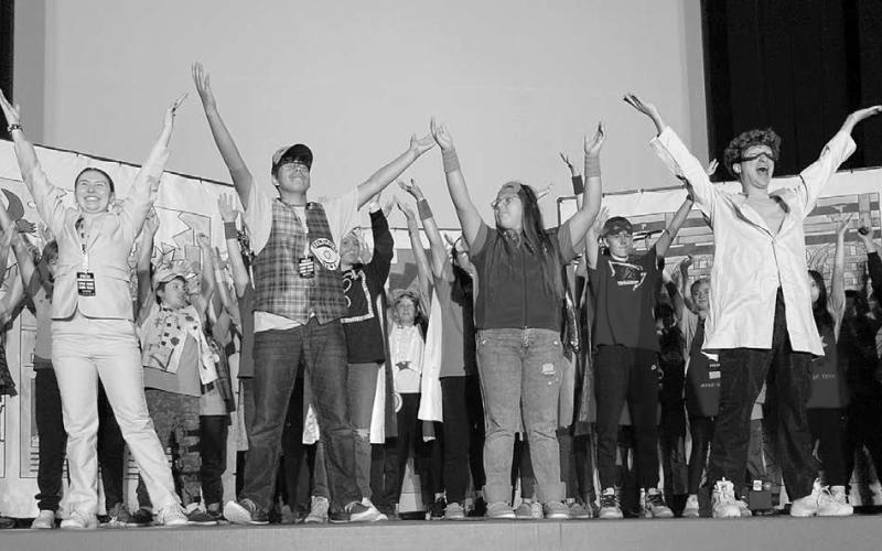 The Dakota Players, an outreach program of the Black Hills Playhouse, visited Timber Lake Middle School last week to assist students in presenting The Superhero Show. The presentation involved nearly 80 students serving as actors, assistant directors and more. Associated with the University of South Dakota College of Fine Arts, the Black Hills Playhouse takes engaging and innovative arts programs to schools and communities across South Dakota.