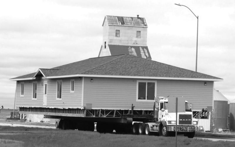 Traffic moved over for a wide load that passed through Isabel and Timber Lake last week. The structure was reportedly on its way to McLaughlin or Fort Yates for use as an ambulance and emergency services building.