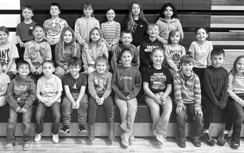 FRONT (L-R): Sawyer Schweitzer, Jake Fiddler, Peyton Bollinger, Slash Lawrence, Autumn Jones, Ivy Gourneau, Lyllian Tesch, Canaan Parker, Bryson Long, Charlie Long; 2ND ROW: Tessa O’Leary, Baylor Lei, Rose Maher, Harper Biegler, Trevor Aberle, Cash Jones, Lydia O’Bryan, Kinzlee Martin; 3RD ROW: Ben Mareska, Andrew O’Bryan, CeCe Muller, Zoey Spiel, Lizzie Keller, Waniyetu Fernandez