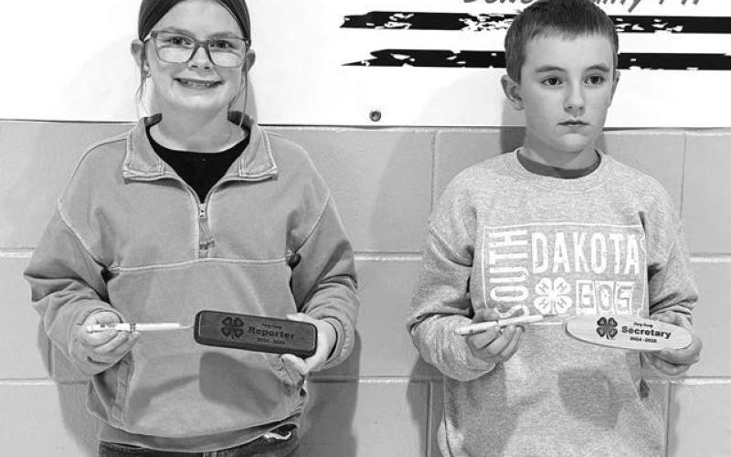 Stella Nilson (left) received the Club Reporter Award and Camden Goldade received the Club Secretary Award.