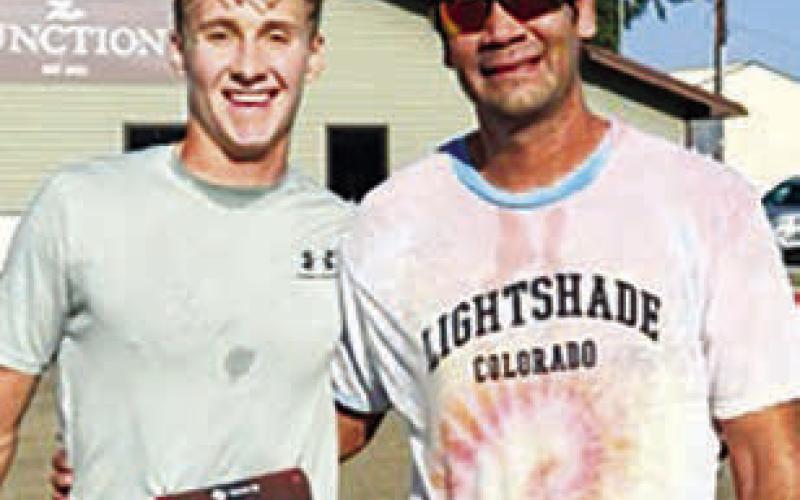 Gracen Hansen, left, and Beau Kingfisher were the top finishers in the Grounded Coffee Rise &amp;amp; Grind 5K held Saturday, Aug. 26. in Timber Lake. Hansen finished 25 seconds ahead of Kingfisher to win the event.