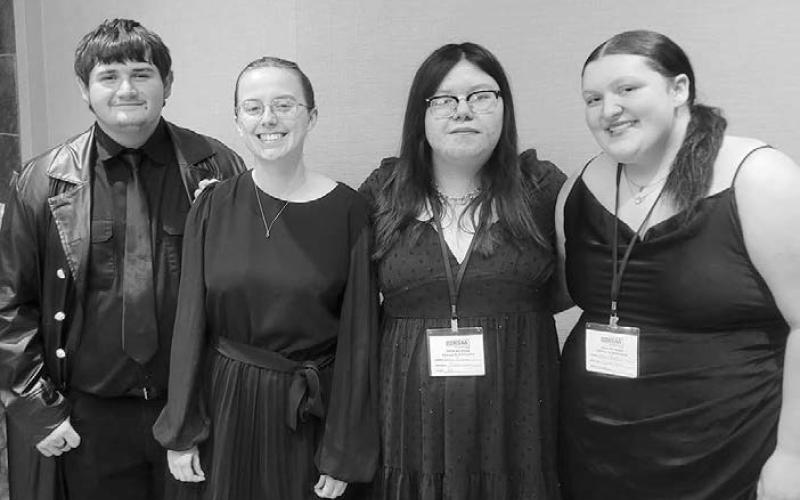 The All-State Chorus concert was held in Sioux Falls on November 2. It was conducted by Michael Hanawalt, the Associate Professor of Choral Conducting and Music Education at Florida State University. Timber Lake singers participating were (L-R) Jess Ridl, Maria Scherer, Ameriah Eagleman, and Anna Kraft.