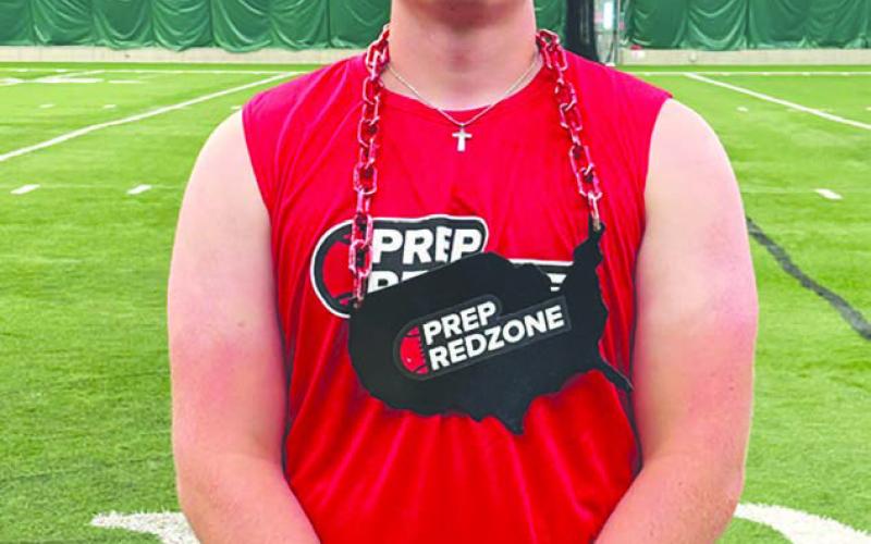 Mason Bickel, a freshman at Timber Lake High School, earned the title of MVP of the Offensive Linemen at the Prep RedZone football camp in Aberdeen on May 10.