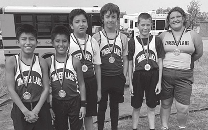 Junior varsity Panther cross country runners are L-R Demetrius Sanchez, Xavier Sanchez, Jeremiah Tiger, Charlie Hornick, Thomas Holzer, Anna Kraft. Submitted photo