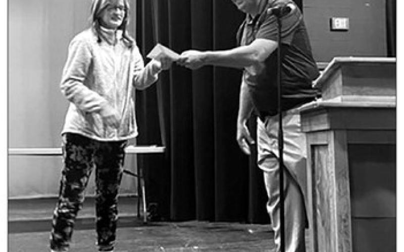 When Supt. Dan Martin’s mother passed away in December, he received many memorials, which he combined into the $500 Sally Martin Memorial Scholarship. Kendal Lemburg was chosen by a committee to receive the award.