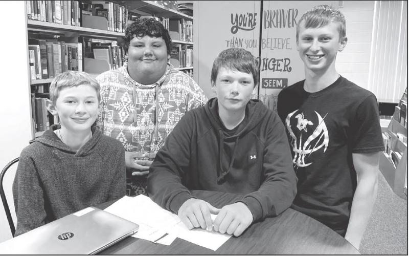 TLHS Freshman class officers L-R: Gavin White, treasurer; Hayden Thompson, secretary; Ranee Martin, president; Holden Gill, vice-president.