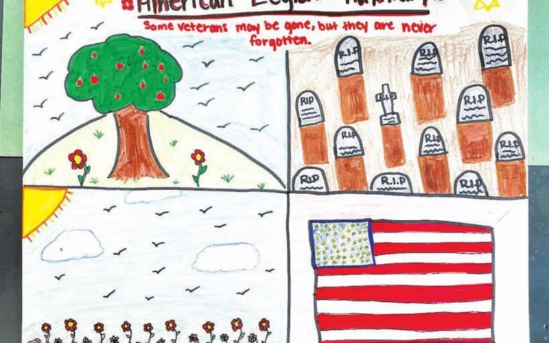 Poppy posters pictured were made by Ruby Maher (ABOVE) and Jaymee Archambault (LEFT). Both are seventh graders at Timber Lake School.