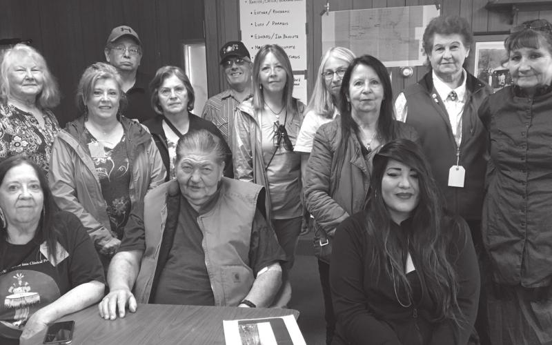 Descendants at reunion FRONT(L-R): Danialle Rose, Rick Pritzkau, and Robin Haskell Rousseau; BACK: Donna Jorgenson, Allyson McGuire, Bruce Brown Wolf, Judy Numann, Clinton Simon, Cindy Bowne, Julia Pinnell, Bonnie Wagner, MaryLu Griffith, Ann LeCompte. NOT PICTURED: Regina Hinzman.