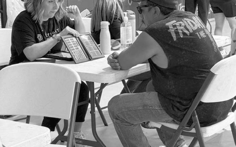 Dozens of licensed optometrists were part of a free, four-day vision clinic in Eagle Butte last week that served nearly 1,000 area residents. Photo by CRYP