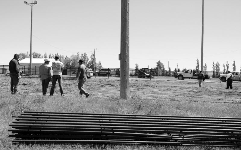 Members of the Timber Lake Rodeo Association have begun a reconfiguration of the rodeo arena ahead of next month’s Days of 1910 Rodeo and Celebration. Among the changes, the roping chutes are being moved from the east side of the arena to the west side.