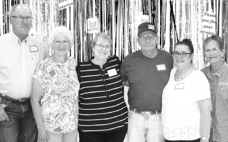Rolling into Isabel to celebrate their 55th class reunion were the Class of 1971. (L-R) Jeff Stradinger, Dianne (Brenner) Stradinger, Brenda (Kahl) Jensen, Randy Fuhrer, Vernal (Zahrowski) Trove, and Mary (Alley) Harris. Photo by Patty Peacock