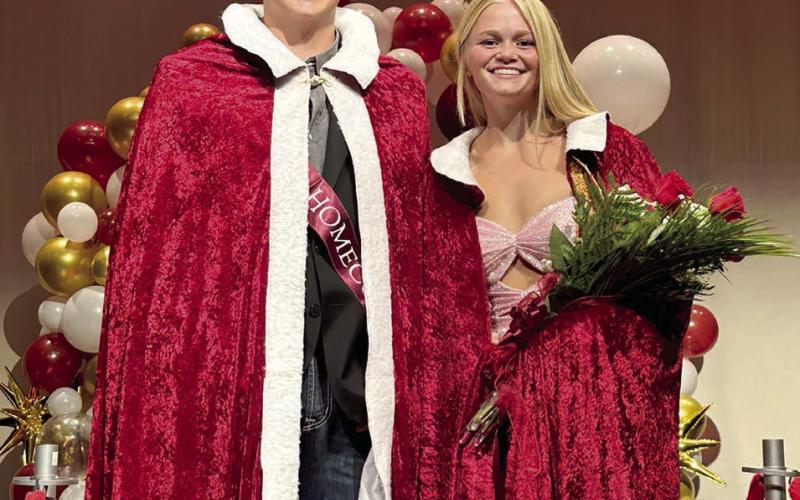 Crowned 2025 Timber Lake High School Homecoming King and Queen during coronation ceremonies on Sunday, Sept. 28, were Breylan Hansen, son of Lyndsey and Frankie Ducheneaux, and Hailey Roggow, daughter of John and Kathy Roggow. Photo by Kathy Nelson