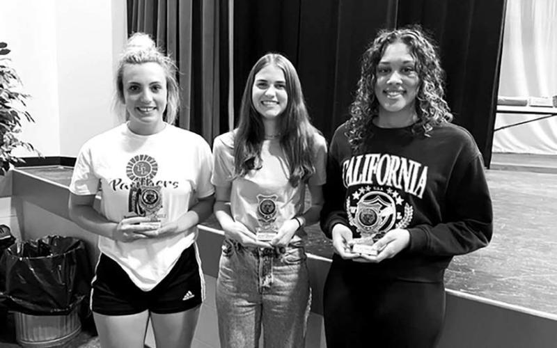 Hugh O’Brian Youth Leadership Seminar (HOBY) is an opportunity for students ending their sophomore year to learn and practice leadership skills for multiple settings. This summer (L-R) McKenzi Vomacka, Meredith Maciejewski, and Jasmine Nash will represent Timber Lake High School at HOBY.