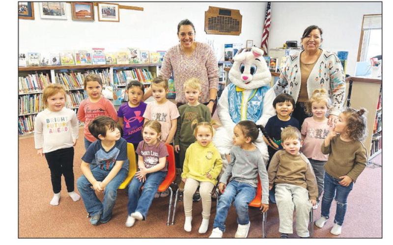 Easter Bunny visits the library in Timber Lake