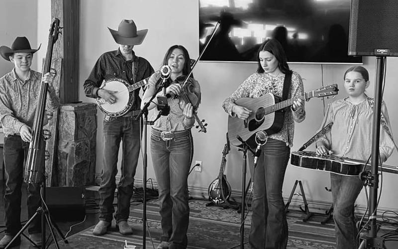 Family bluegrass group the Bluestems from Elgin, ND, provided some toe-tapping musical entertainment at the Triple R Ranch/The Sanctuary third annual fundraiser on Sunday, March 2, south of Isabel.