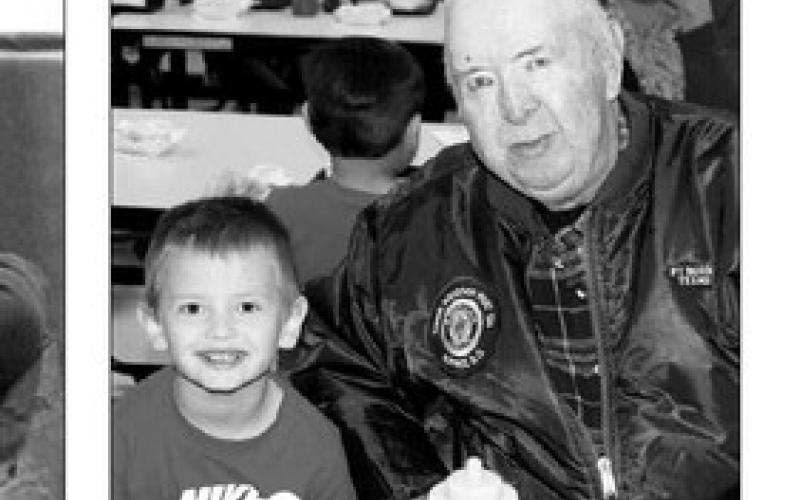 Dupree kindergarten student Clinton Farlee enjoyed having his great-grandpa, Clint Farlee, join him for lunch on the day of the Veteran’s Day Program.