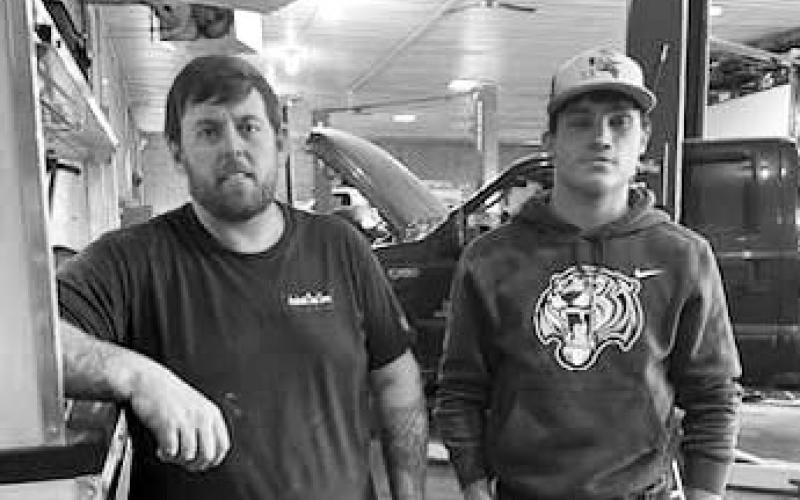 DHS senior Bobby Brewer (RIGHT) spent the day job shadowing with Jarod Hathorn, owner of Accelerated Diesel in Rapid City. By the end of the day, the shop was very pleased with Brewer and once he gets some more training, they’d love to hire him.