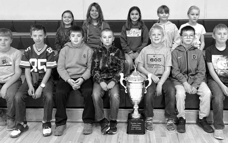 Mary Lawrence’s class wins with a 98.20%: FRONT (L-R): Austin Lindskov, Gus Anderson, Andrew O’Bryan, Camden Goldade, Eli Zeug, Angelo Jewett, Shane Locken; BACK (L-R): Zoey Spiel, Naomi Goldade, Ada O’Leary, Cecilia Muller and Kendyl Gill.