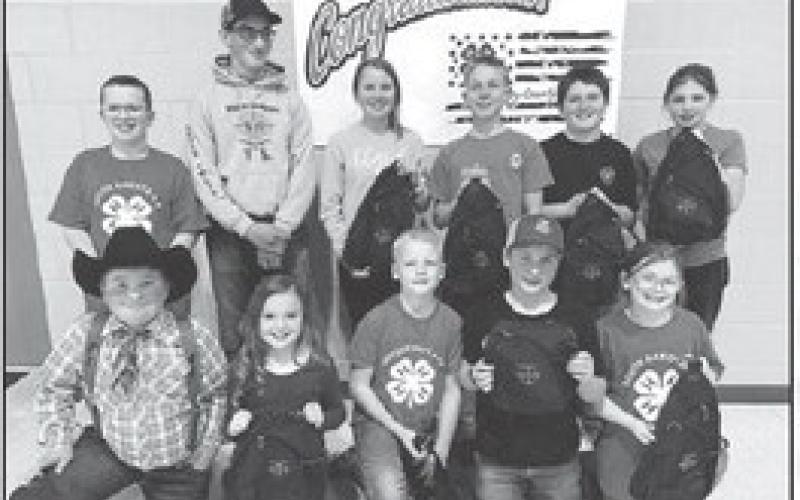 Shooting sports. Front, l-r: Caleb Simon, Zoey Spiel, Eli Zeug, Max Biegler, Stella Nilson; back: Garrett Nilson, Levi Berndt, Maya Biegler, Isaac Zeug, Luke Biegler, Finley Boldt.