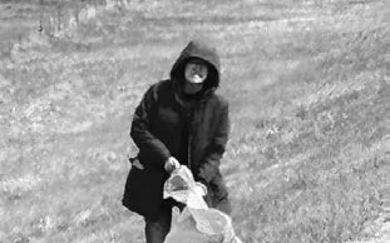 Heidi Boldt on Highway 20 during her daily walk.