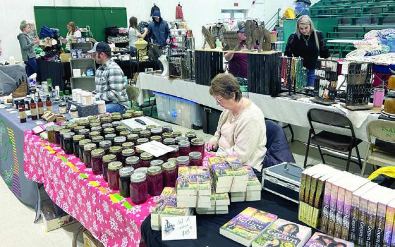 From jewelry to jam, there’s always a wide variety of items on sale at the Isabel Craft Fair. Nearly two dozen vendors set up shop for this year’s event in the Isabel Community Center. Photos by Jon Flatland