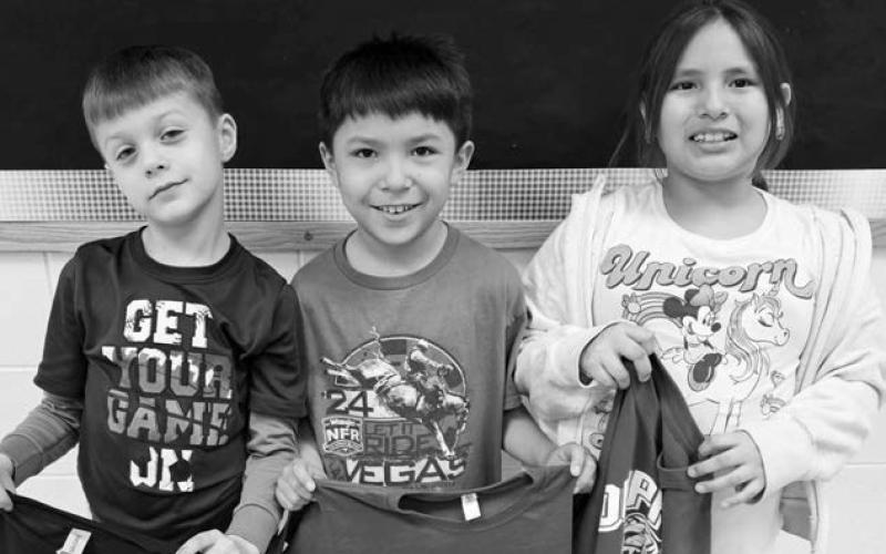 These second graders were not available for the December-January Lakota values Students of the Month photo. ( l-r): Chandler Farlee, Dylan Provencial, and Sariah Farlee.